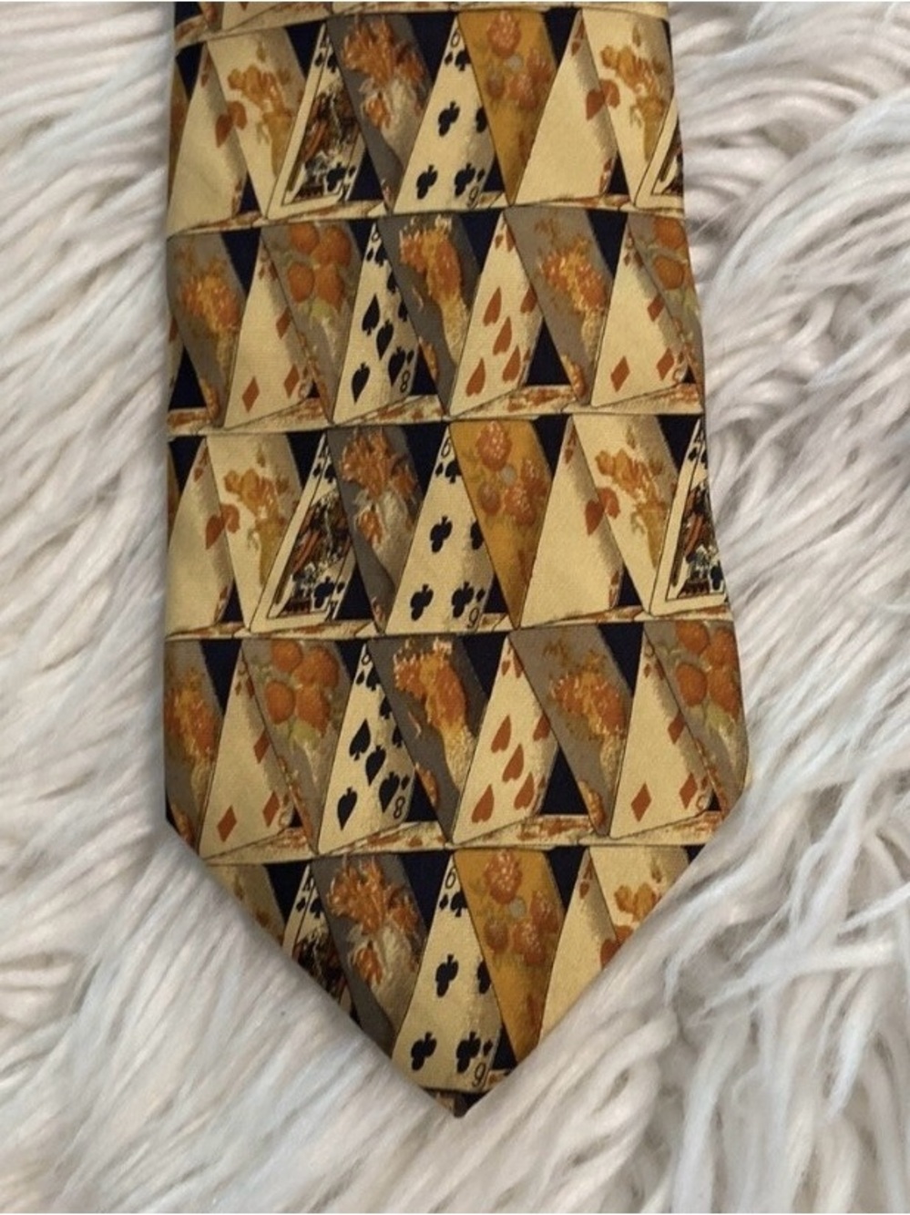 $300 Yves Saint Laurent Cards Deck 100% Italian Silk Tie